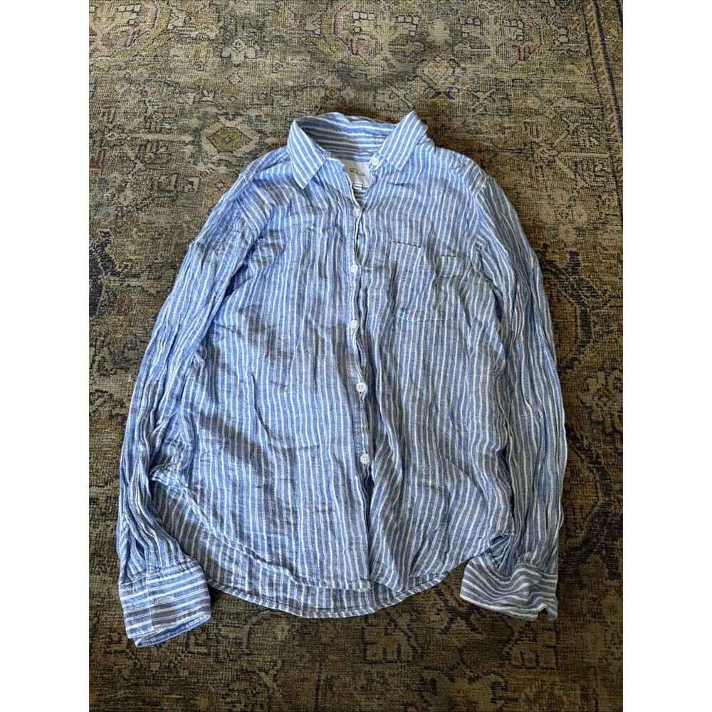 Rails Women’s Shirt Button Up Long Sleeves Striped Size XS Linen Blend